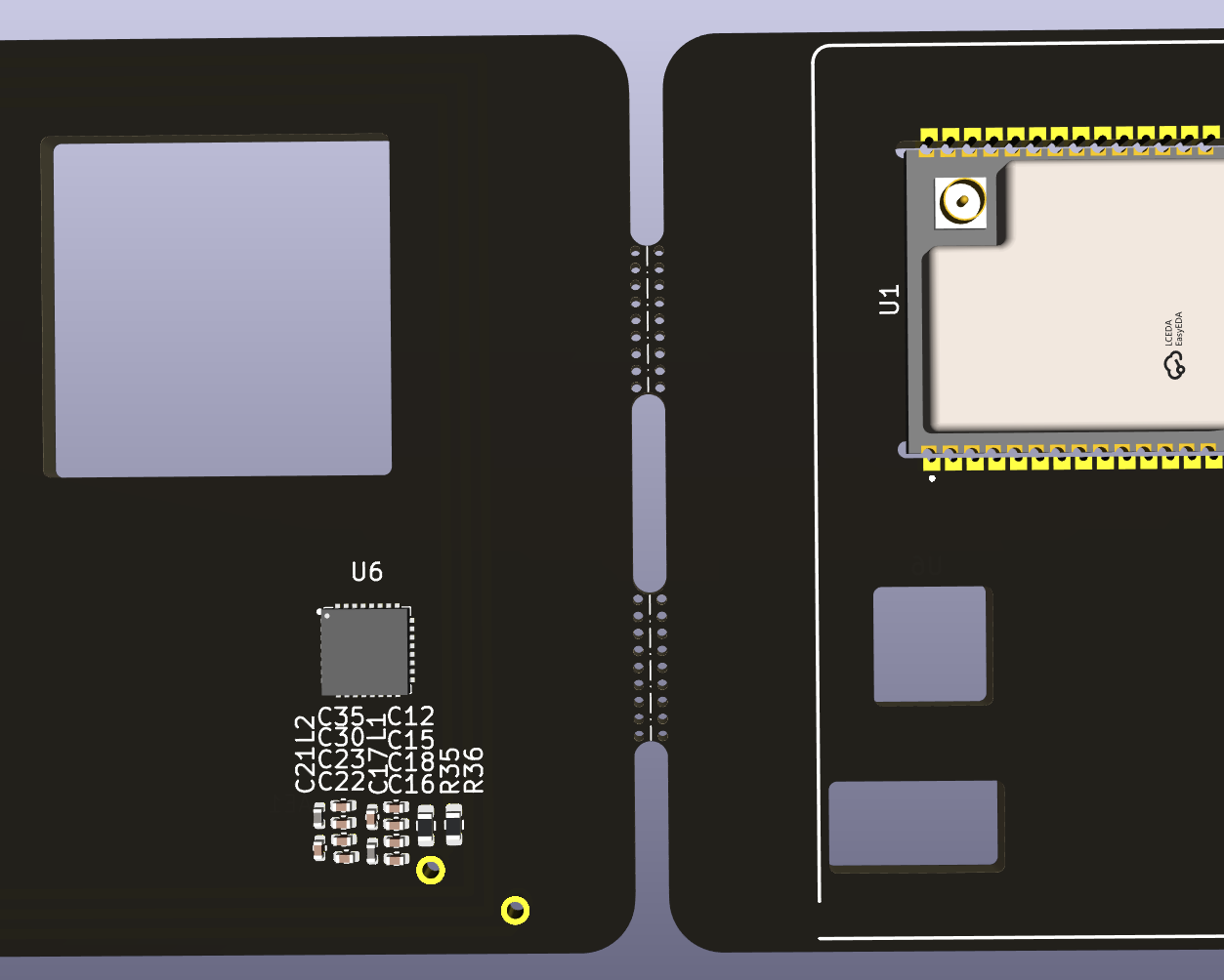 image showing the mousebites & two parts of the pcb